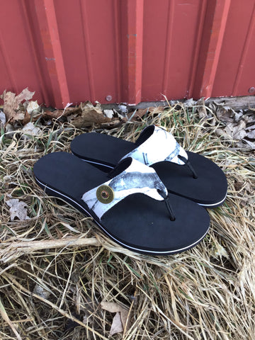 White Flip-Flops Camouflage True Timber